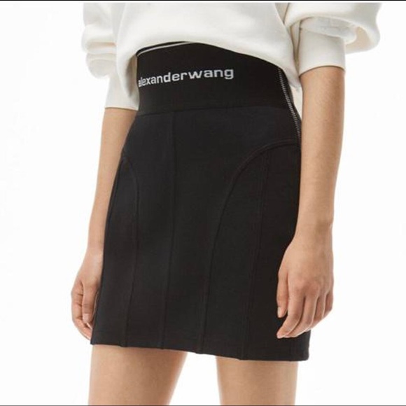 Alexander Wang Black Mini Skirt with Zipper Detail - Picture 4 of 8
